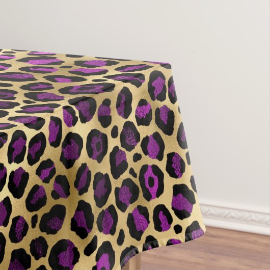 Ontwerp van de Paarse en Gold Leopard-reeks 4 Tafelkleed (Voorbeeld)