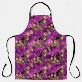 Ontwerp van de Paarse en Gold Leopard-reeks 6 Schort