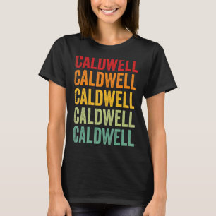 Ontwerp van de Rainbow-tekst van Caldwell County K T-shirt