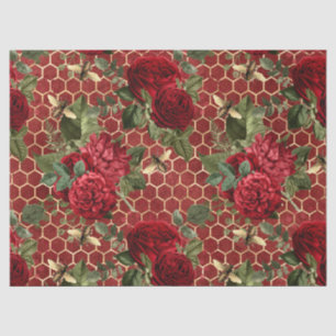 Ontwerp van de Red Rose Bee-reeks 45 Tissuepapier