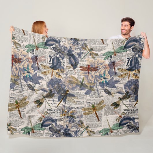 ontwerp van de Reeks Dragonflies 5 Fleece Deken (In situ)