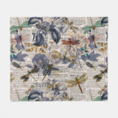 ontwerp van de Reeks Dragonflies 5 Fleece Deken (Voorkant (Horizontaal))