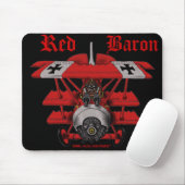 Ontwerp van de roodrode baron-mousepad muismat (Met muis)