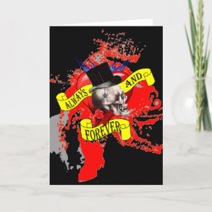 Ontwerp van de roomschedel en het hart van het tat feestdagen kaart