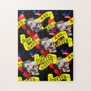 Ontwerp van de roomschedel en het hart van het tat legpuzzel