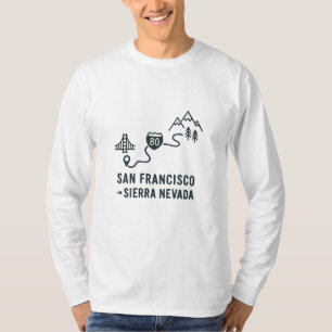 Ontwerp van de route van San Francisco naar Sierra T-shirt
