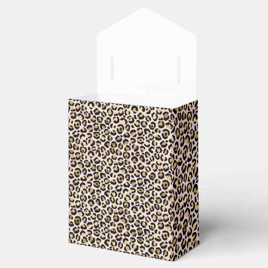 Ontwerp van de Roze en Gold Leopard-reeks 12 Bedankdoosjes (Geopend)