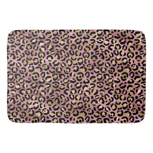Ontwerp van de Roze en Gold Leopard-reeks 15 Badmat (Voorkant)
