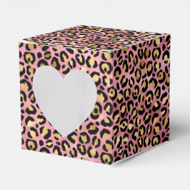 Ontwerp van de Roze en Gold Leopard-reeks 15 Bedankdoosjes
