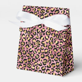 Ontwerp van de Roze en Gold Leopard-reeks 15 Bedankdoosjes