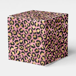 Ontwerp van de Roze en Gold Leopard-reeks 15 Bedankdoosjes