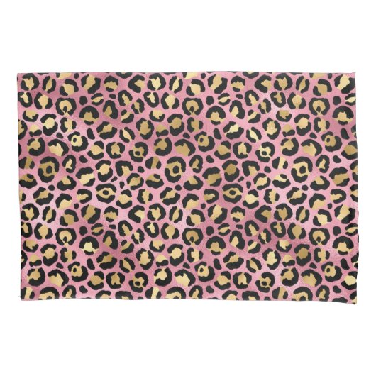 Ontwerp van de Roze en Gold Leopard-reeks 15 Kussensloop (Voorkant)