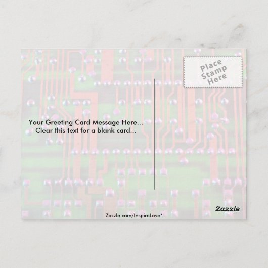 Ontwerp van de schakelplank briefkaart (Achterkant)