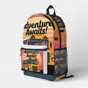 Ontwerp van de schoolbus bedrukte rugzak