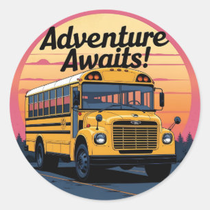 Ontwerp van de schoolbus ronde sticker