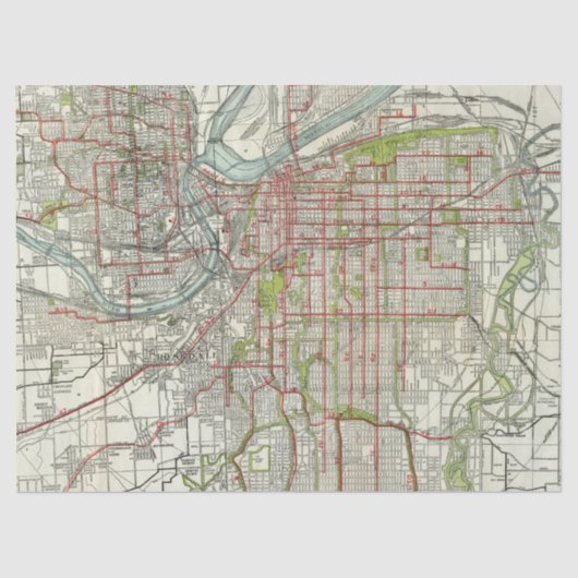 Ontwerp van de Stadskaartreeks 10 Tissuepapier (Voorkant)