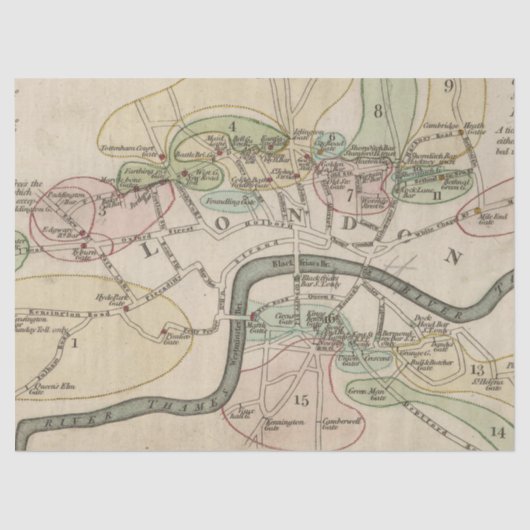 Ontwerp van de Stadskaartreeks 8 Tissuepapier (Voorkant)