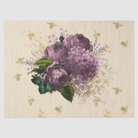 Ontwerp van de Tea Garden Bee-reeks 34 Tissuepapier (Voorkant)