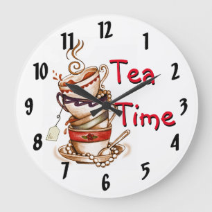 Ontwerp van de Tea Time Clock Grote Klok