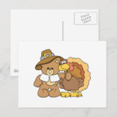 ontwerp van de tedy - Thanksgiving van turkije Feestdagenkaart (Voorkant / Achterkant)