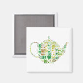 Ontwerp van de tekst van de theepot- achtergrond magneet (Voorkant / Achterkant)