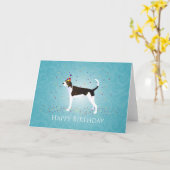 Ontwerp van de Verjaardag van Coonhound van de Kaart (Gele Bloem)