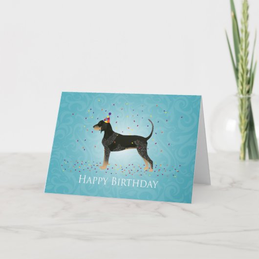 Ontwerp van de Verjaardag van Coonhound van Kaart (Voorkant)