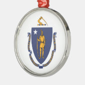 Ontwerp van de vlag van Massachusetts Metalen Ornament (Links)