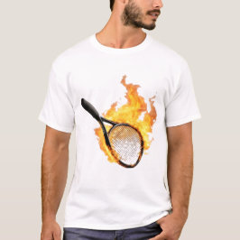 Ontwerp van de vlammende Tennis Racket Pocket T-shirt
