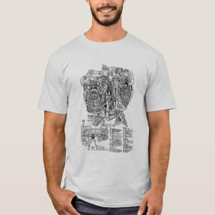 Ontwerp van de vloeibaar-raketmotor t-shirt