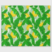 Ontwerp van de waterverf van bananen en bladeren cadeaupapier (Vlak)