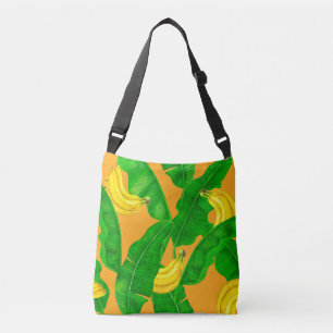 Ontwerp van de waterverf van bananen en bladeren crossbody tas