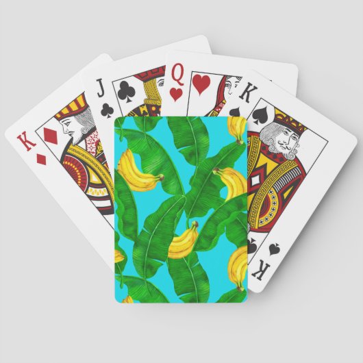 Ontwerp van de waterverf van bananen en bladeren pokerkaarten (Achterkant)