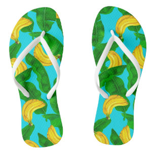 Ontwerp van de waterverf van bananen en bladeren teenslippers