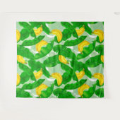 Ontwerp van de waterverf van bananen en bladeren wandkleed (Voorkant (horizontaal))