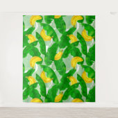 Ontwerp van de waterverf van bananen en bladeren wandkleed (Voorkant)