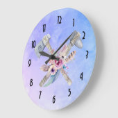 Ontwerp van de Waterverf van Tomahawk Feathers en  Grote Klok (Hoek)