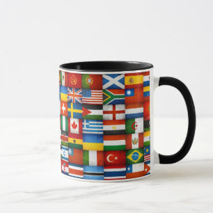 Ontwerp van de wereldwijde vlag van de boomgaard mok