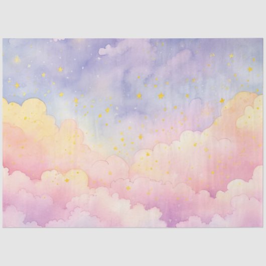 Ontwerp van de Whimsical Pastel Cloud Series 9 Tissuepapier (Voorkant)