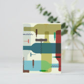 Ontwerp van de wijnfles briefkaart (Staand voorkant)