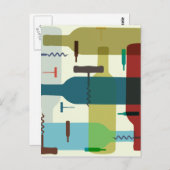 Ontwerp van de wijnfles briefkaart (Voorkant / Achterkant)