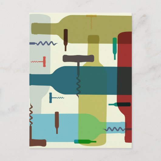 Ontwerp van de wijnfles briefkaart (Voorkant)