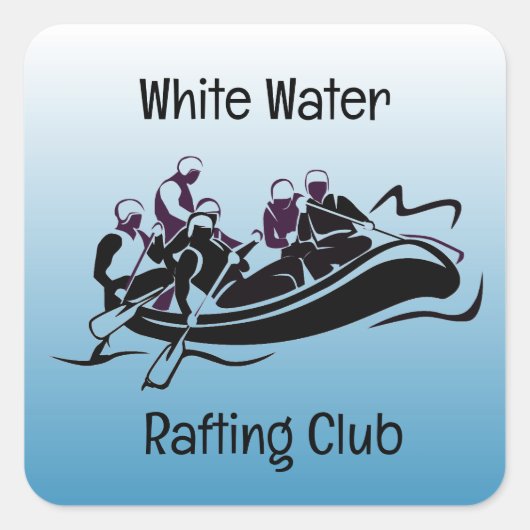 Ontwerp van de witte waterrivierRafting Vierkante Sticker (Voorkant)