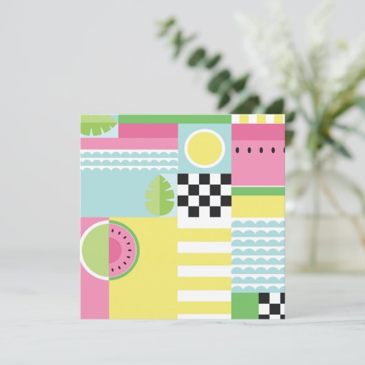 Ontwerp van de zomervrucht, kleurrijk mozaïek (Staand voorkant)