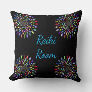 Ontwerp van de zwarte en kleurrijke Reiki Room Kussen