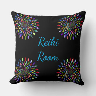 Ontwerp van de zwarte en kleurrijke Reiki Room Kussen