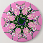 Ontwerp van de zwarte en roze Mode Ronde Button 6,0 Cm (Voorkant)