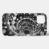 Ontwerp van de zwarte en witte florale tunnel Case-Mate iPhone case (Achterkant (horizontaal))