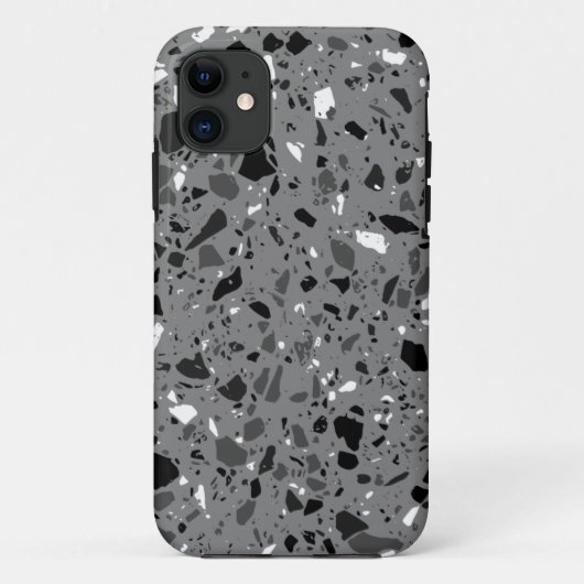 ontwerp van de zwarte en witte terrazzo Case-Mate iPhone case (Achterkant)