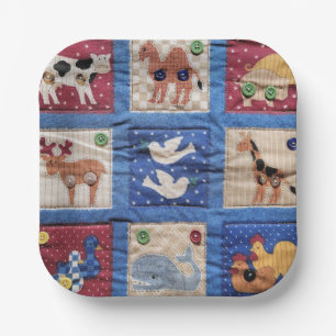 Ontwerp van dierlijk quilt papieren bordje
